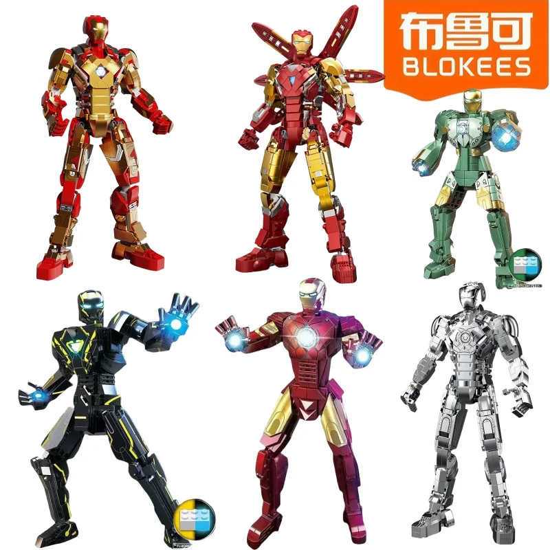 

BLOKEES Building Block Man Marvel Iron Man Hulkbuster War Machine Series Assemble Active Figure Toys Model Ornament Collect Gift