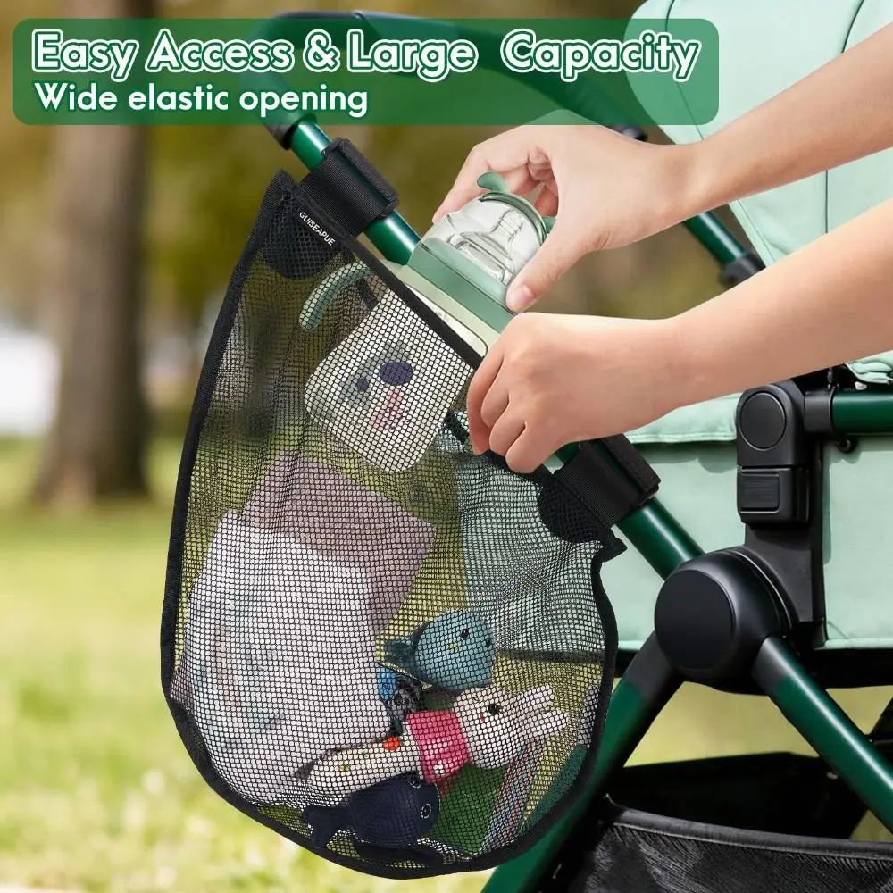 Picture 5: Large Capacity Stroller Side Sling Breathable Mesh Universal Stroller Storage Caddy Side Mesh Mesh Storage Bag