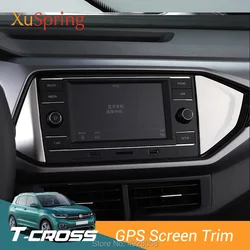 Car Interior GPS Screen Panel Side Trim Cover Stickers Garnish for Volkswagen VW T-cross Tcross 2019 2020 2021 2022