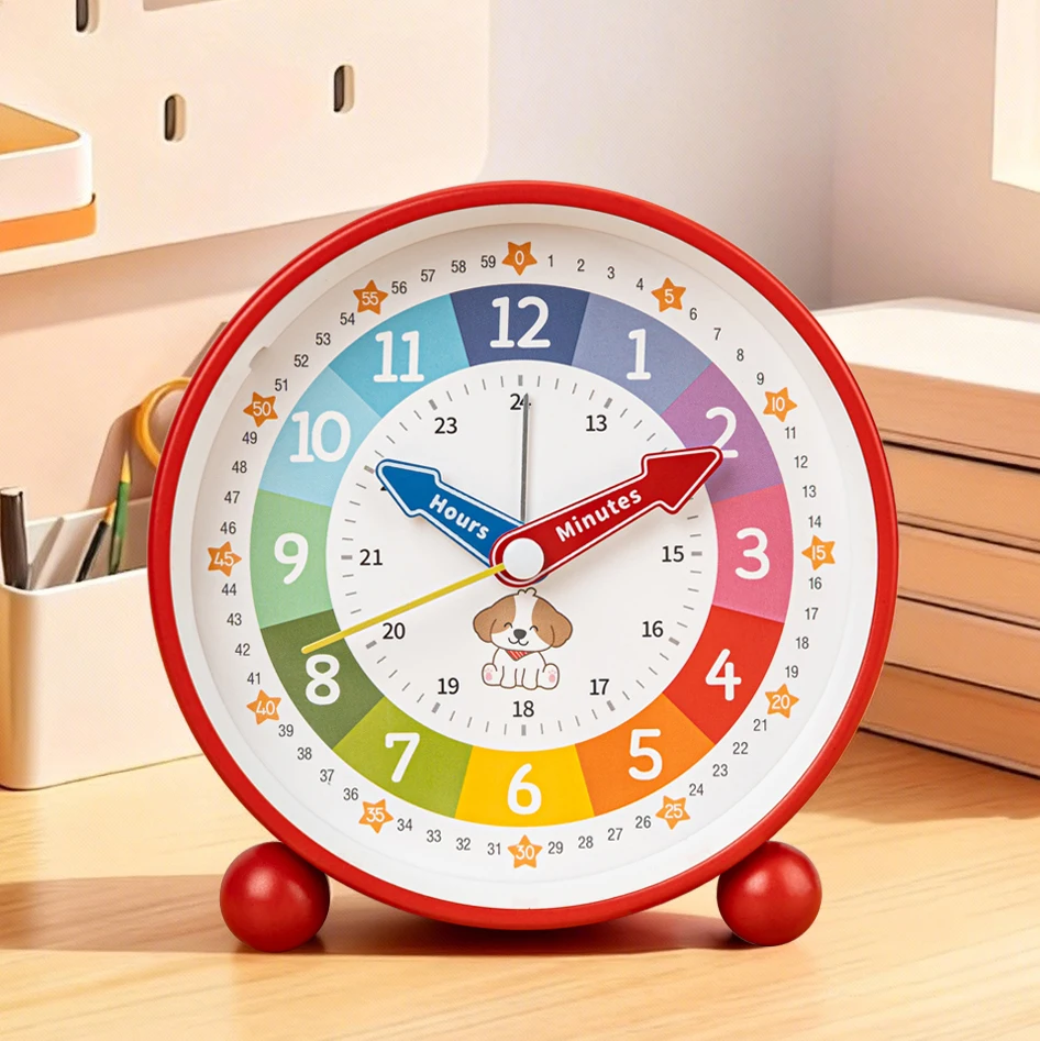 New Alarm Clock, Metal Case, Silent Operation, Large Size, Educational Clock for Learning to Tell Time, Back-to-School Gift