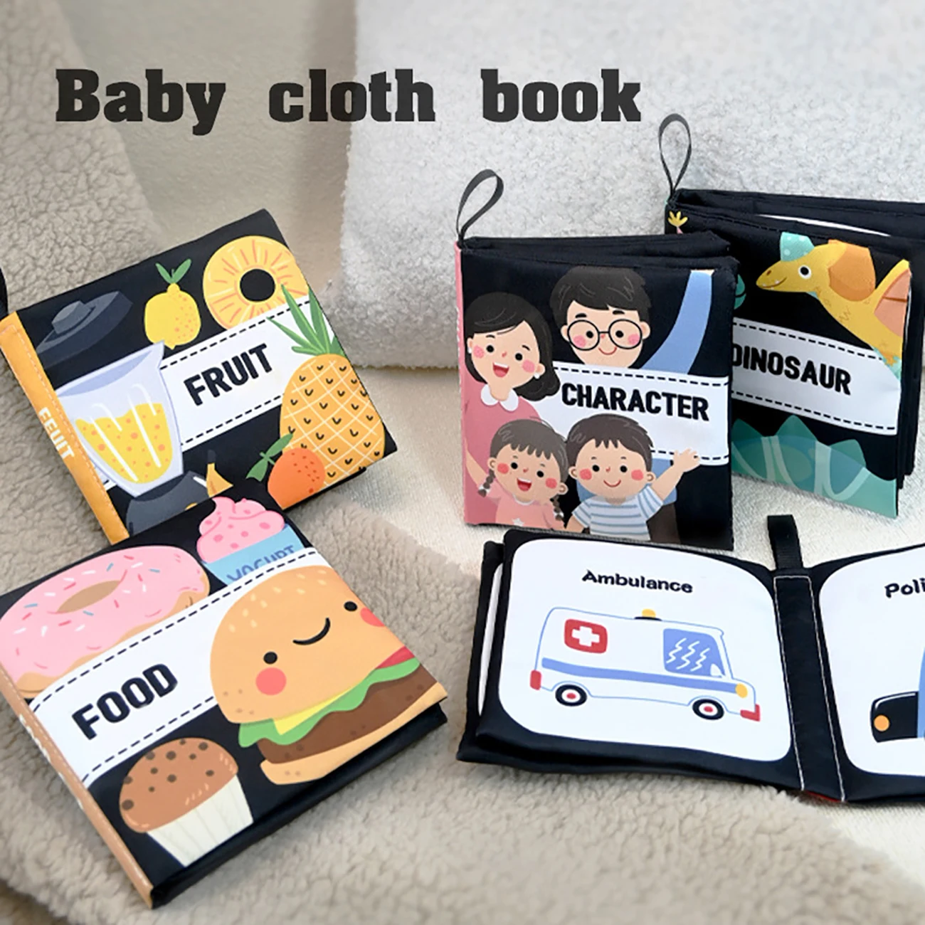 1pc Soft Baby Book Toys Touch Feel High Contrast Cloth Book Feel Early Childhood Learning Games Educational Toys Baby Early Educ