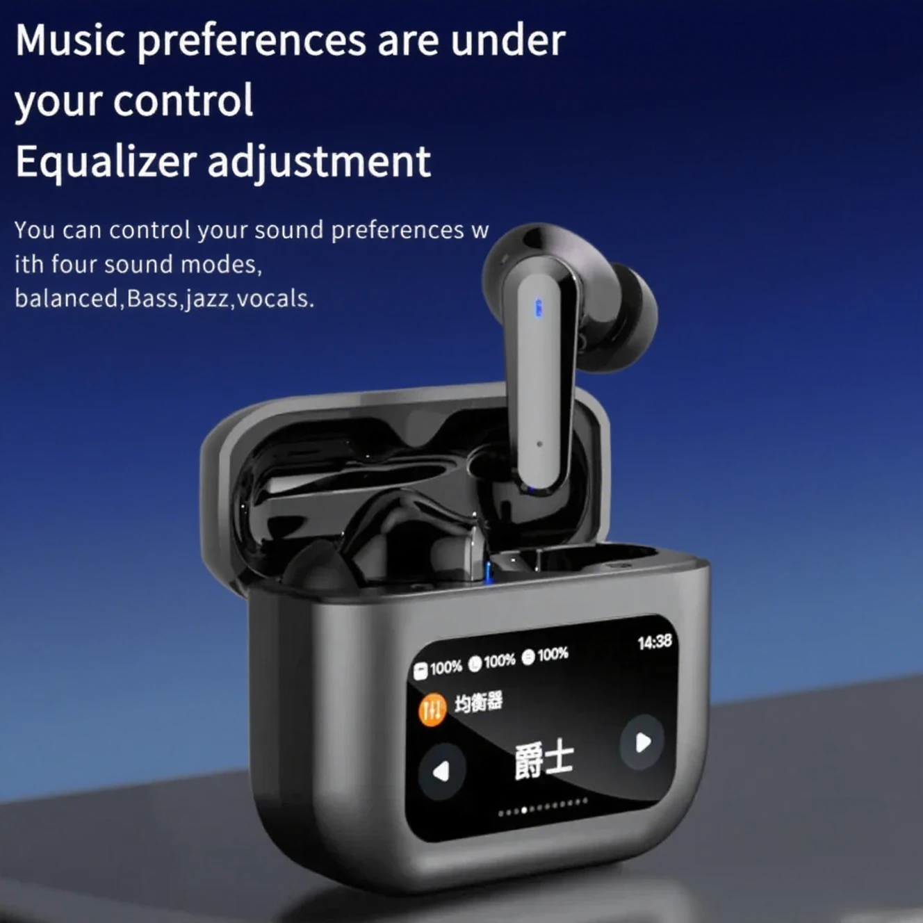 TWS Q30 Color Screen Bluetooth 5.4 Wireless Headphones ENC+ANC Noise Cancelling 6 Long Endurance Headsets For Phone PC