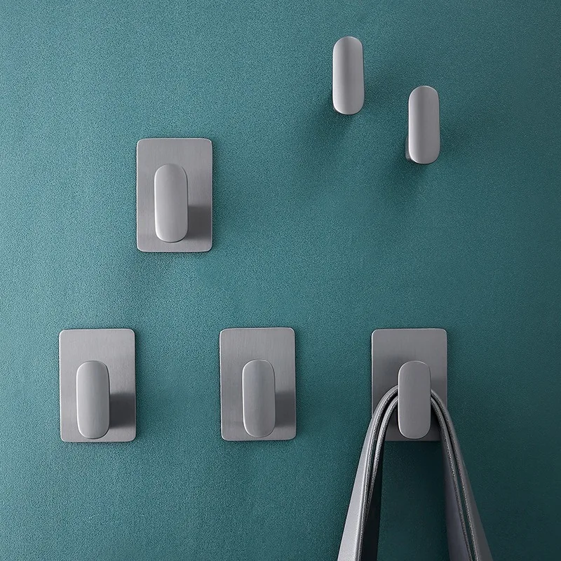 1 pcs Strong Adhesive Wall Hook Sticker Hanging Coat Rack Clothes Hanger Shower Robe Hook Kitchen Bathroom Towel Hooks Holder