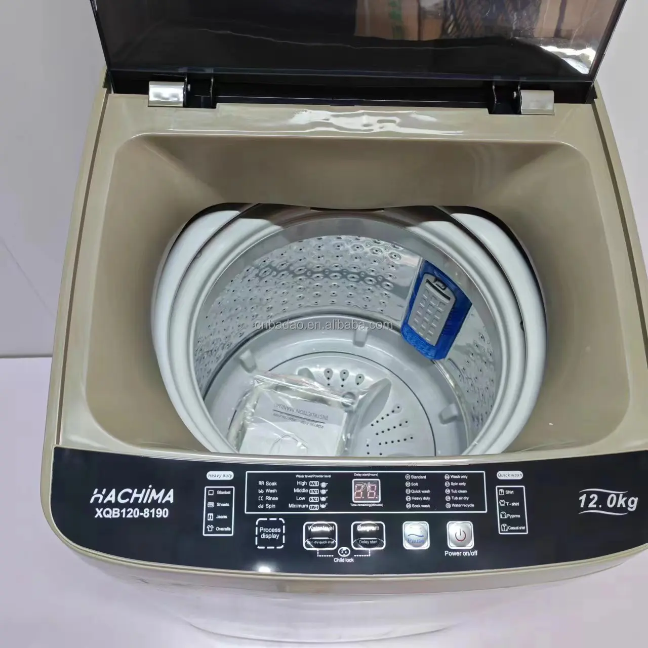 Hot 12kg Fully Automatic Single Tube Top Loader Portable Washing Machine Large 10kg 15kg Wash Cloth Washing Machine XQB120-8190