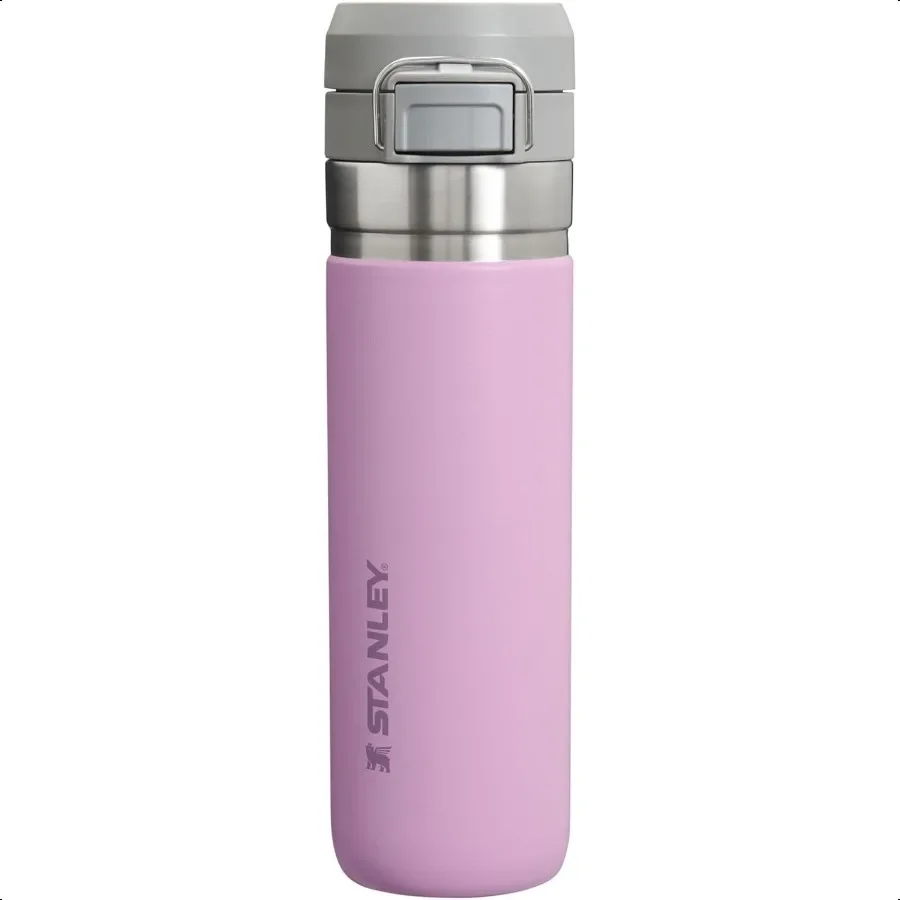 

Quick Flip GO Water Bottle 24 oz Push Button Lid Leakproof and Packable for Travel and Sports Insulated Stainl Steel BPAFree Li