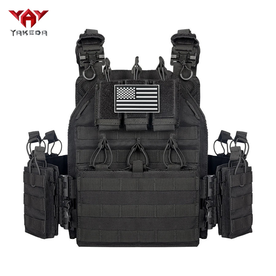 YAKEDA wear-resistant nylon multifunctional triple pack hunting vest hidden design large capacity main compartment