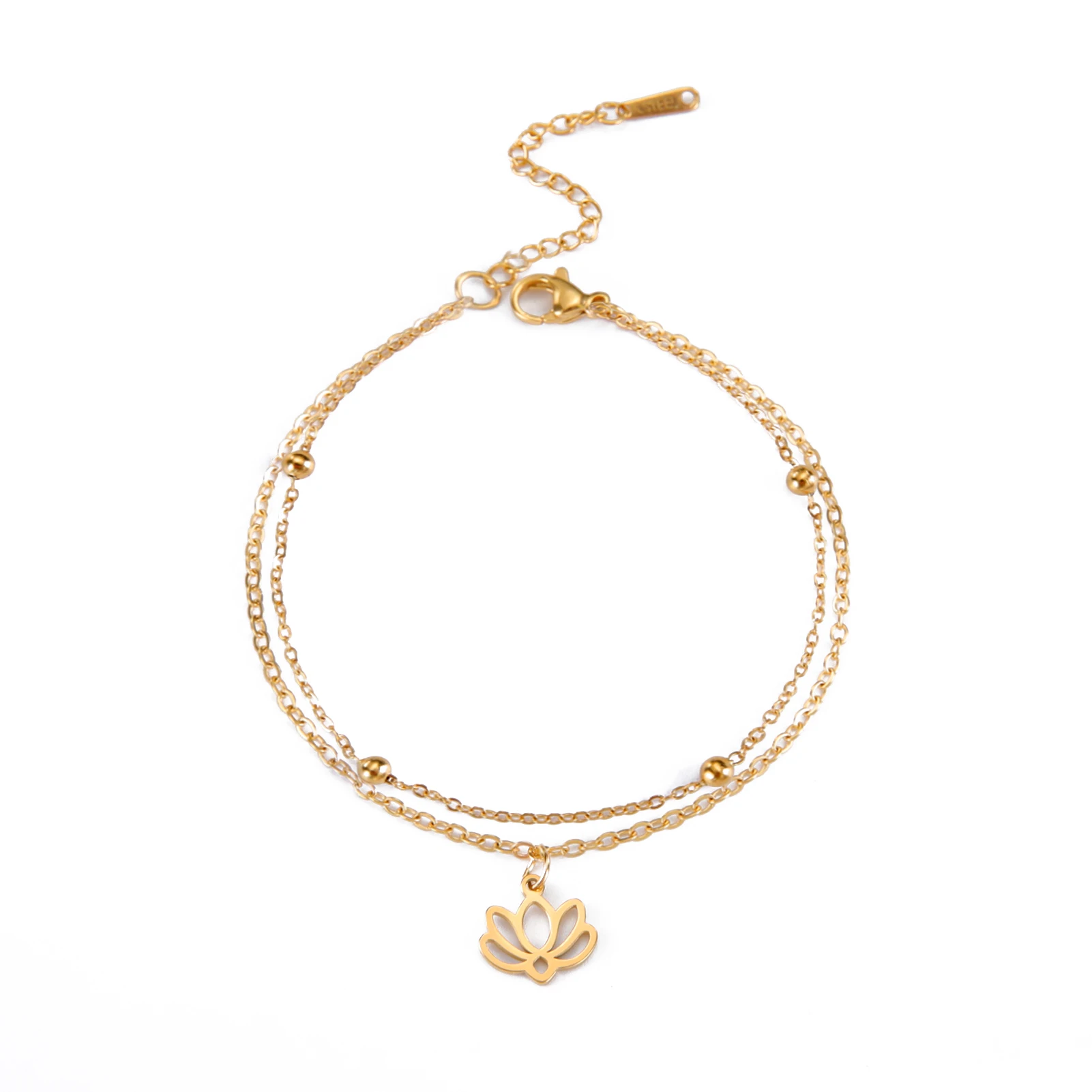 Kkjoy Mode Klassische Edelstahl Hohl Kleine Lotus Blume Armband Fußkettchen Für Frauen Trend Schmuck Party Geschenk Großhandel – Detail 16