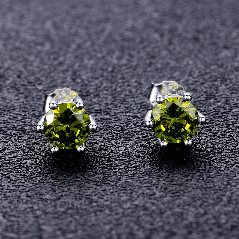 Elegant Colorful Zircon Stud Earrings for Women Sparkling 6*6mm Round Cubic Zirconia Earring Valentine\'s Day Jewelry Gift FCGJHW