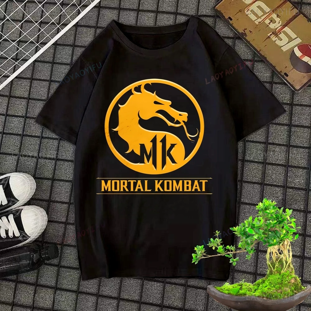 Loose Vintage Movie Mortal Kombat Printed T-shirt Top Neutral Trend Harajuku Short Sleeved Neutral Shirt Pattern Large T-shirt