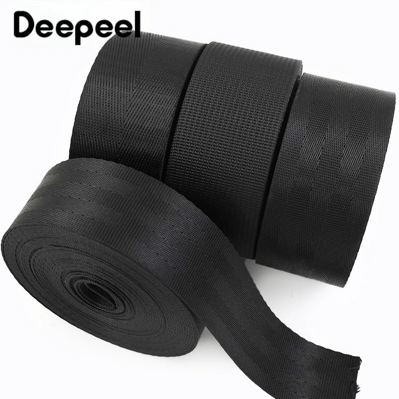 

2/5Meters Black Nylon Webbing 20-50mm Ribbon Band for Backpack Bag Strap Dog Collar Garment Bias Binding Tape Sewing Accessories