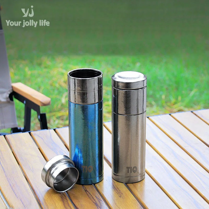 

300/400ML Pure Titanium Thermos Cup With Tea Strainer,Double Layer Vacuum Flasks For Home Outdoor Camping,Portable Water Bottle