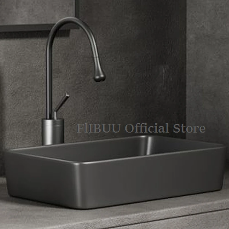 Ceramic Bathroom Vessel Sink Bowl Above Counter Art Single Sink Bowl Lavatory Wash Hand Basin Countertop Porcelain Wash Basin