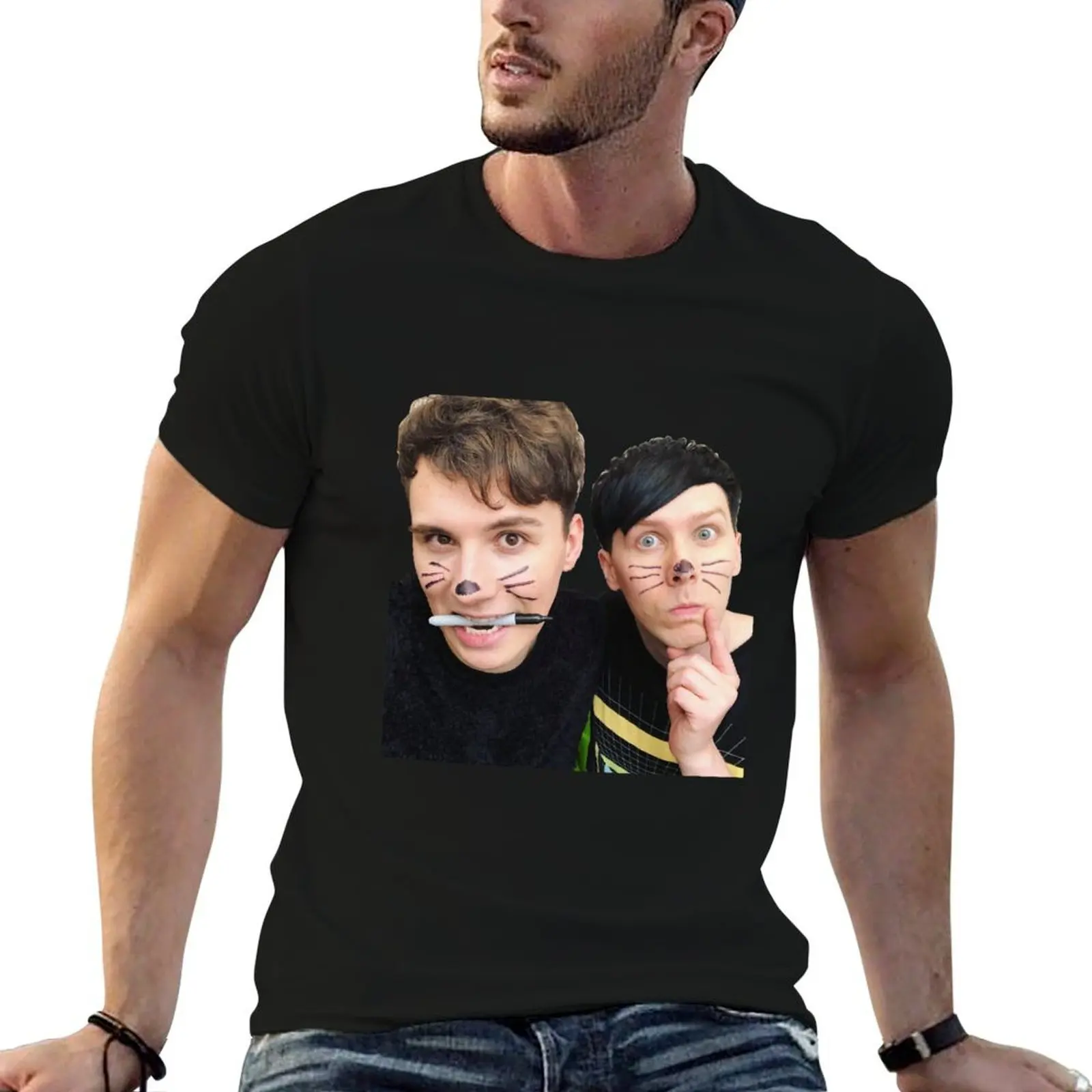 Dan and Phil T-Shirt t shirt for man 100 percent cotton man t shirt cotton high quality T-Shirt