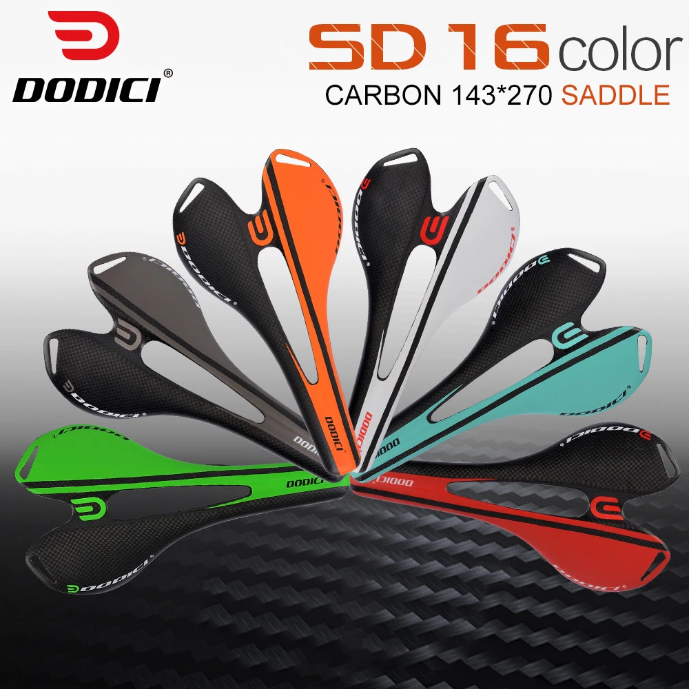 DODICI Ultralight Full Carbon Fiber Saddle Hollow Breathable Mountain Road Bike Seat Outdoors Sports Bike Saddle Cushion Mat