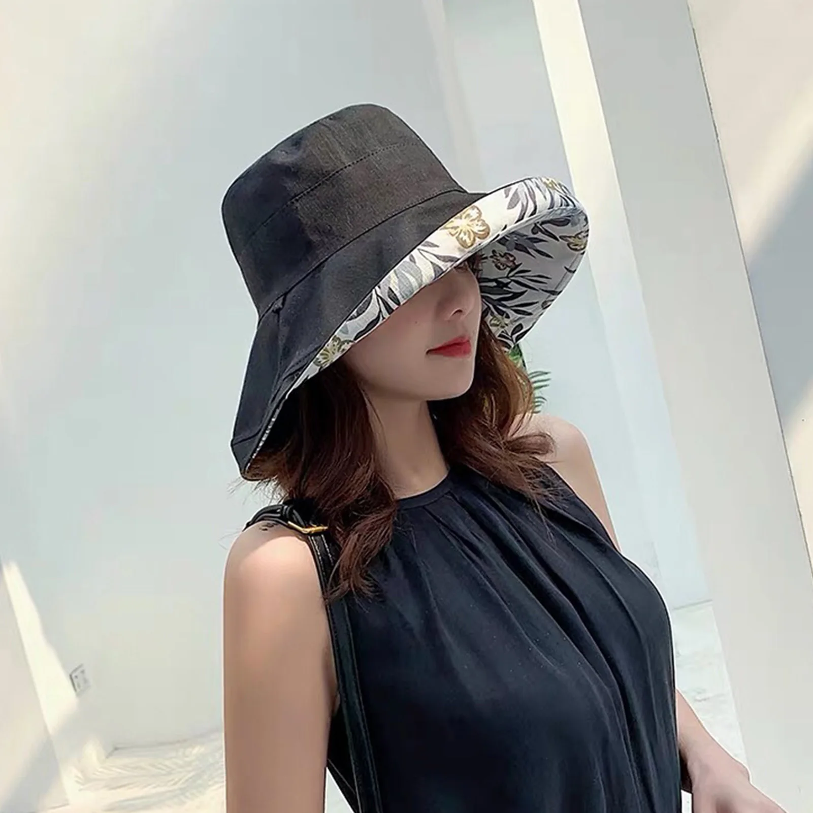Sombrero de pescador para mujer, sombrero de pescador informal a la moda, gorra de montañismo con protección UV, sombrero de pescador de doble cara