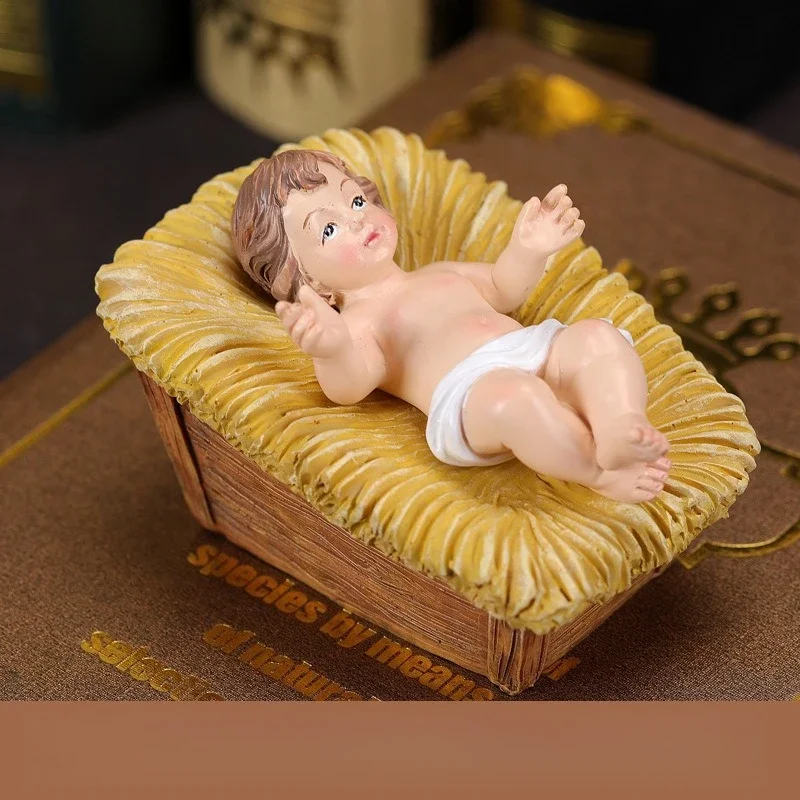 1Pc 30cm Christmas Nativity Jesus Figurine Holy Baby Statue Christian Holiday Gift Catholic Decor Home Decoration Accessories