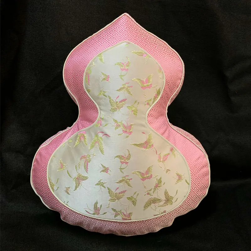 Chinese traditional Arhat bed throne backrest gourd court satin waist pillow mountain pillow cloud pillow ingot type zen