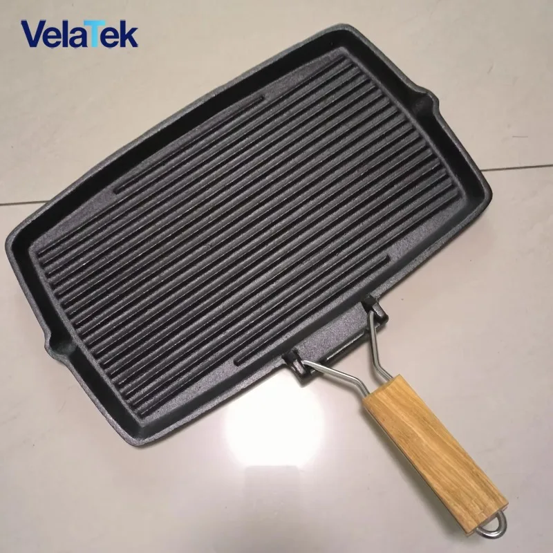 35CM Cast Iron Frying Pan, Uncoated Skillet for Steak & Fish Cooking