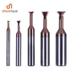 Dreanique Fresa a coda di rondine in metallo duro Utensile CNC 45 60 gradi 8mm 10mm 12mm Utensile per lavorazione dell'acciaio al tungsteno per fresa in metallo