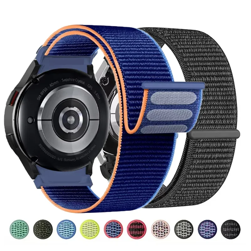 Nylon loop Band For Samsung Galaxy Watch 7 6 5 4 44mm 40mm 5 pro 45mm Sport 20mm bracelet Galaxy Watch6 Classic 47mm 43mm Strap