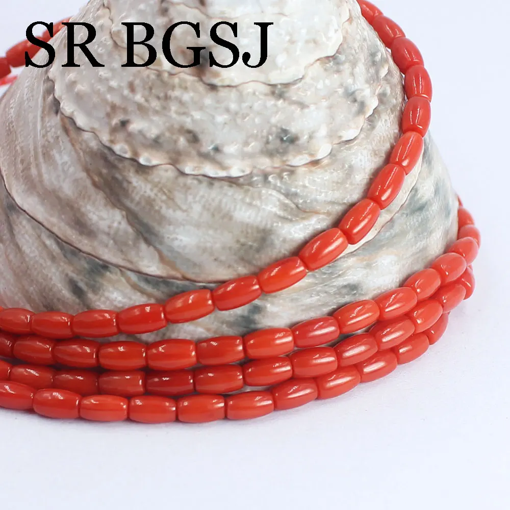 3x6mm 15inch Small Olivary Sardi Red Sea Bamboo Coral Fashion Natural Loose Beads For Jewelry Making DIY Earrings  Necklace