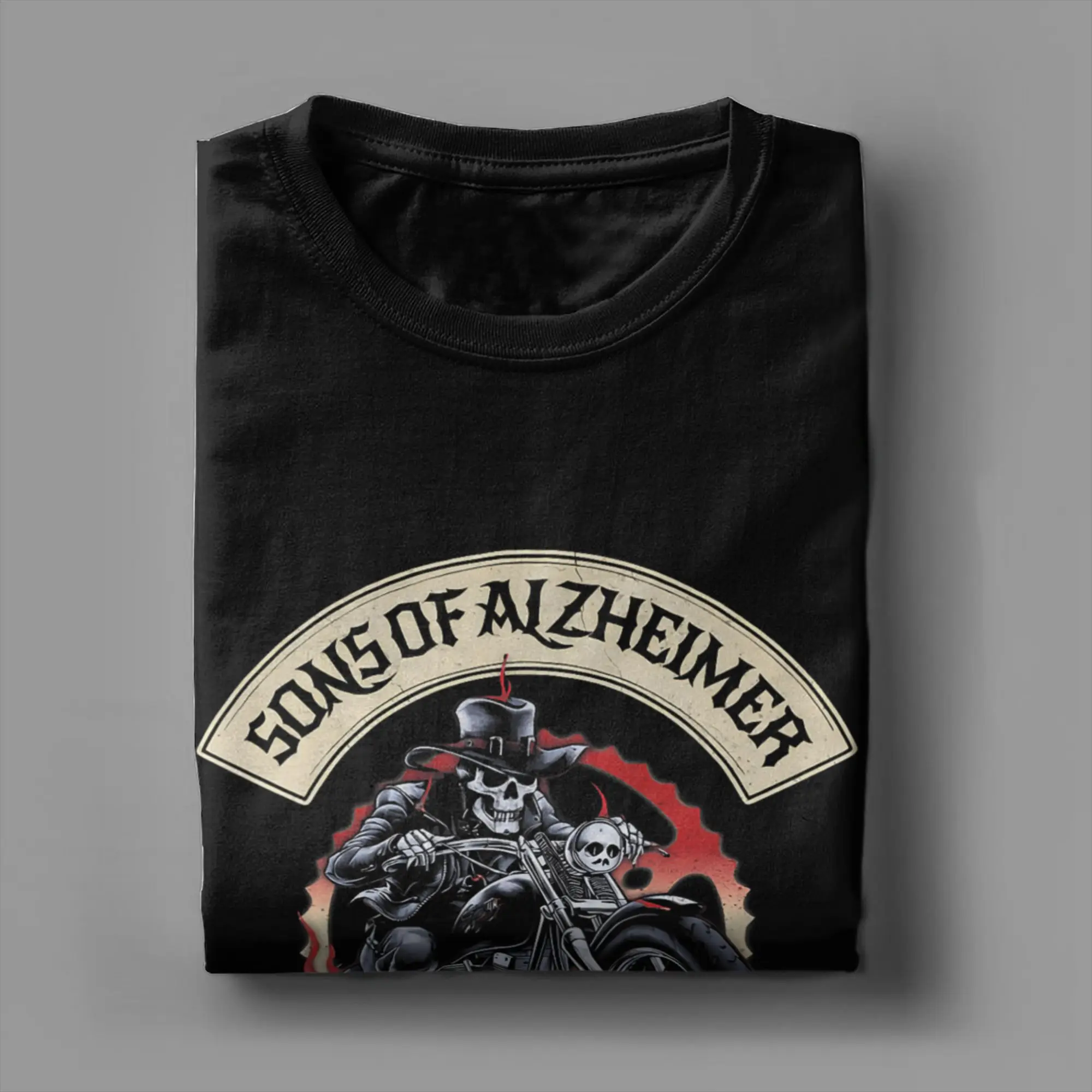 Fashion Sons of Alzheimer Where‘s my Bike Old Biker T-Shirts Men O Neck Pure Cotton T Shirts  Short Sleeve Tee Shirt New Arrival