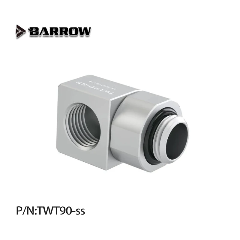 Barrow TWT90-ss /90° Rotating Elbow Fitting, 304 Stainless Steel Accessories of Water Cooling Adaptors G1/4'' Thread Connector
