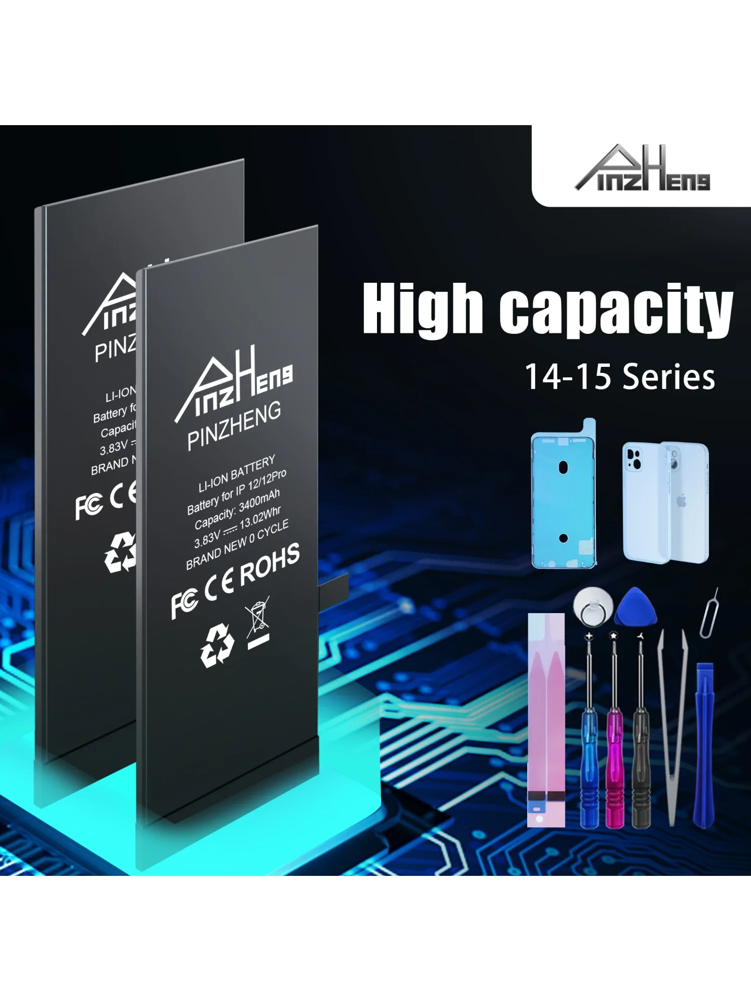 PINZHENG Echte Hoge Capaciteit Batterij Voor iPhone 14 15 Pro Max 14 Pro 15 Pro 14 Plus 15 Plus 14 Pro Max vervangende Batterijen - afbeelding 2