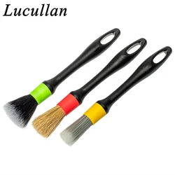 Lucullan Car Detailing Set-3 Different Unique Replacement Brush Head Universal Handle For Interior Exterior Cleaning