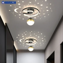 Black Gray 28W LED Ceiling Light For Hallway Glass ball shades Foyer Aisle Indoor lighting Luminaire Lustre star effect dropship