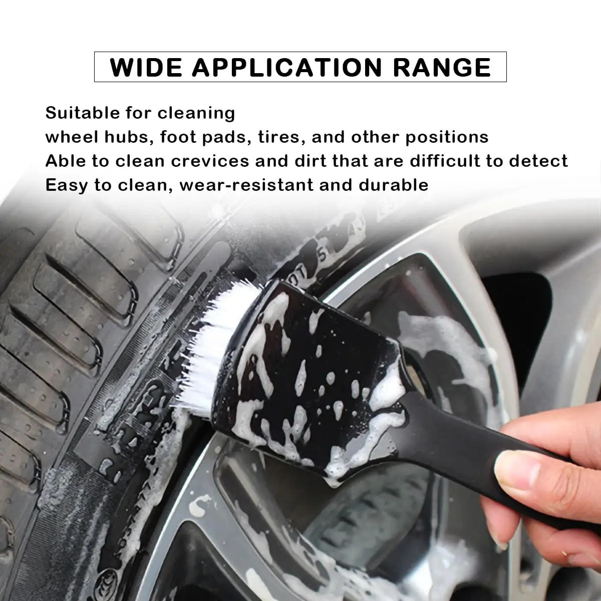 Wheel brush Tire Scrub Car brush Tire brush Car carpet cleaner used to clean car tires, wheels and carpets, short handle, simple