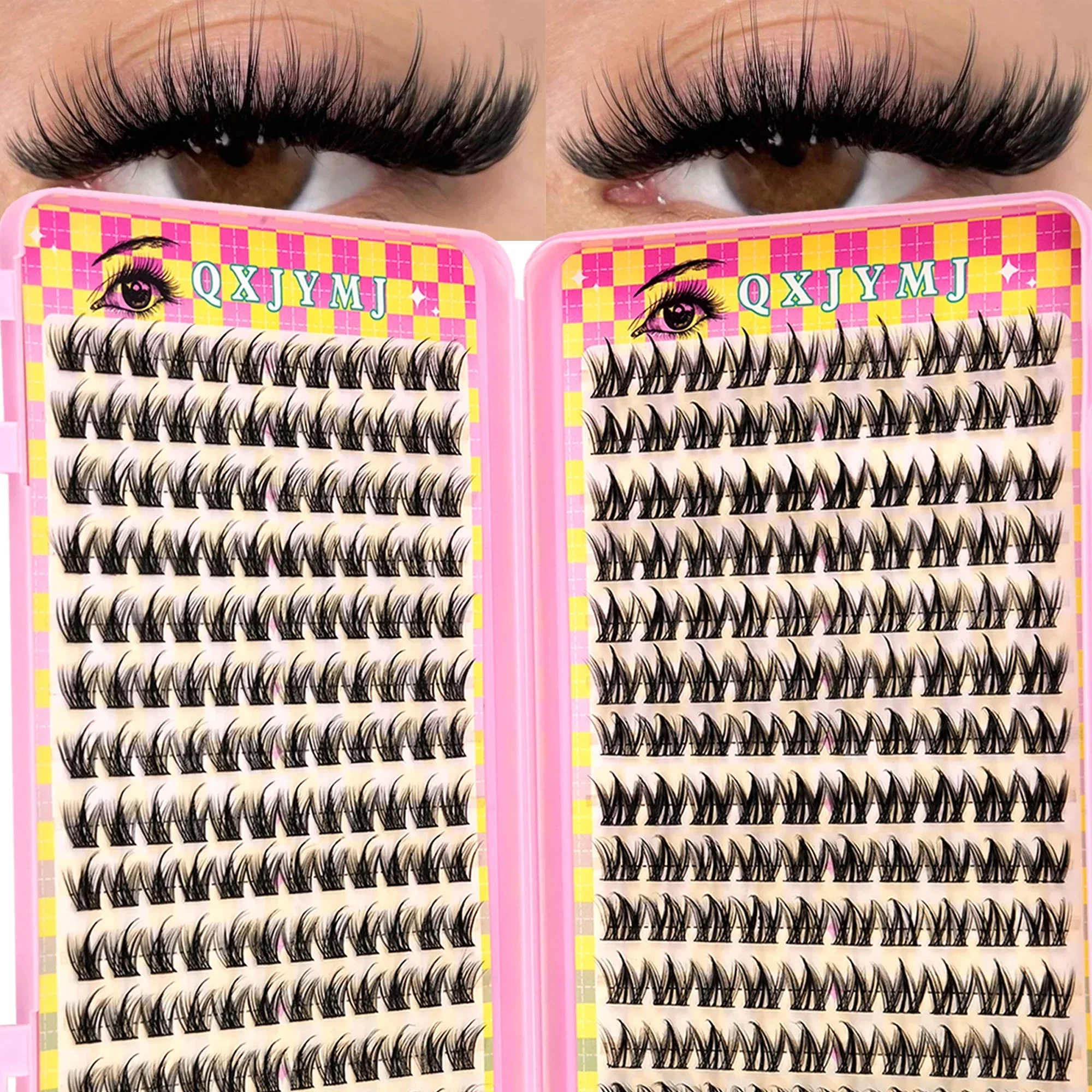 28 Rows Little Devil & Dog-like C Curl Wispy False Eyelashes - Individual Cluster DIY Eyelash Extensions for Eye Makeup