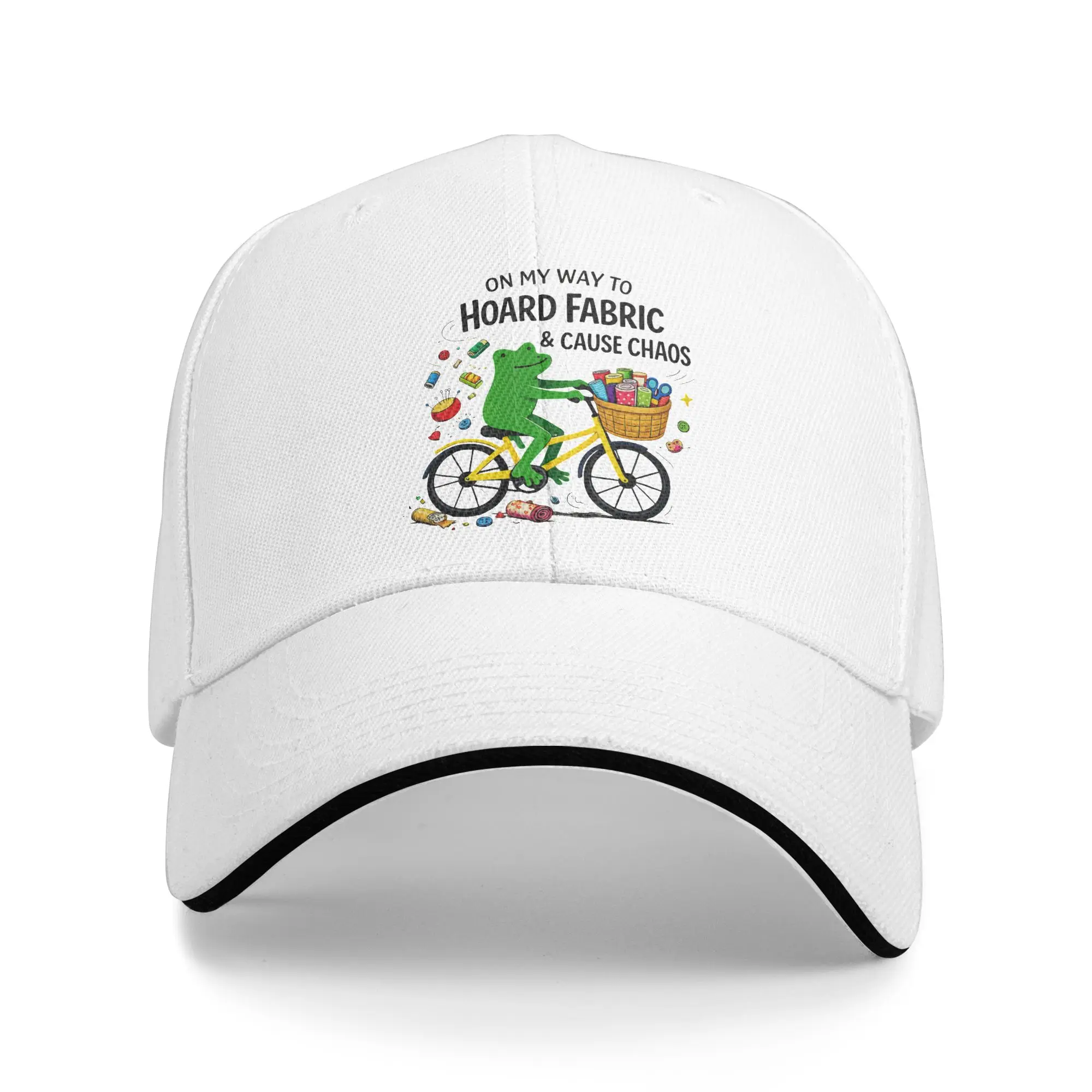 On My Way to Hoard Fabrics and Cause Chaos Caps For Men Women Fashion Baseball Cap  Trucker Hat Daily Headewear Adjustable Fit
