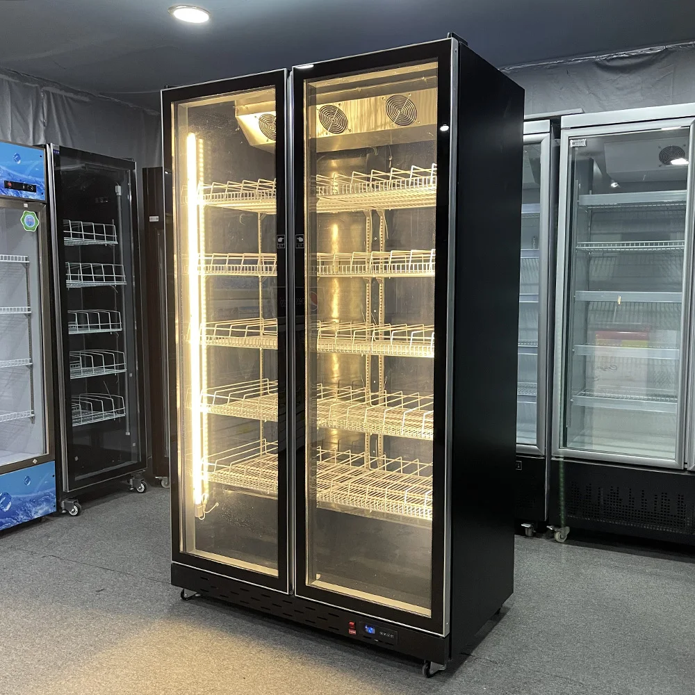 Commercial Display Refrigerator Milk Drink Beverage Cola Cooler Chiller Glass Door Red Wine Fridge view 6
