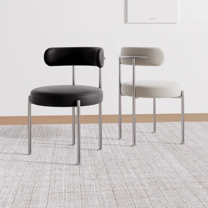 Japandi Nordic Dining Chair Faux Leather Modern Design Wooden Dining Chair Plastic Nordic Sillas Para Comedor Home Furniture