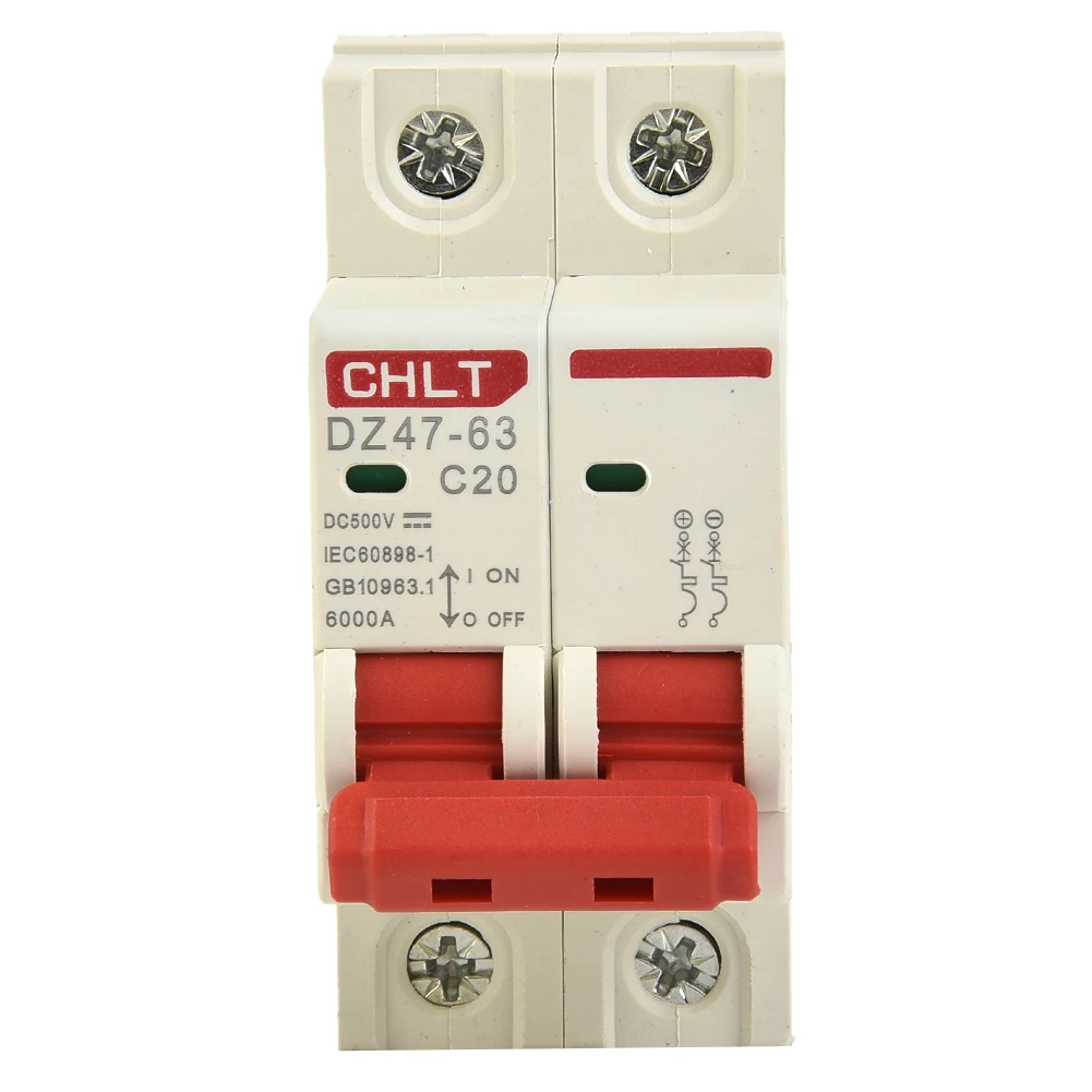 Breaker Circuit Breaker ABS Plastic PV 10 16 20 32 40 63 Amp DC500V 2 Pole Double MCB Solar Power Distribution