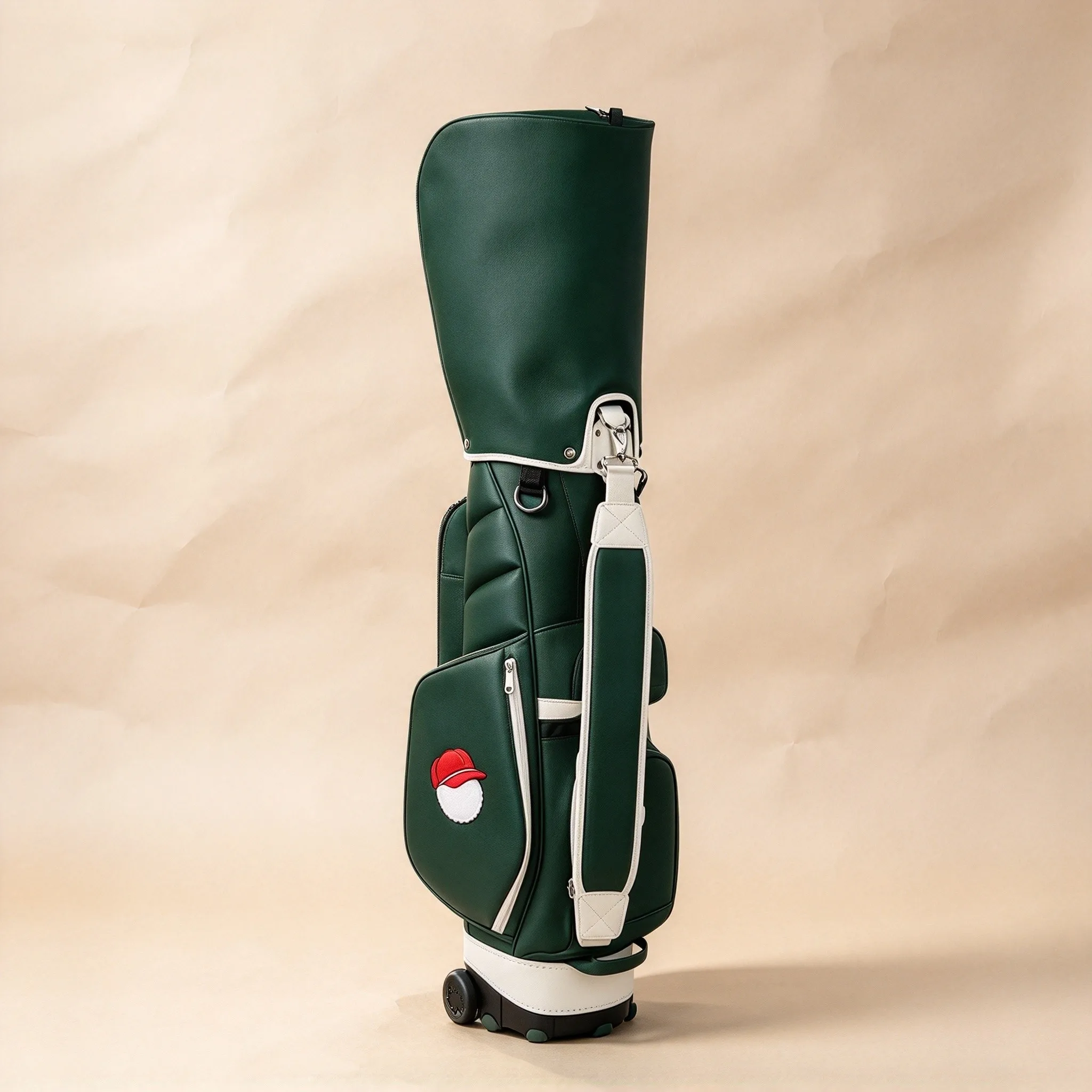 New Large Capacity Golf Sports Bag with Wheels & Pull Handle, Unisex Rolling Golf Club Carrier