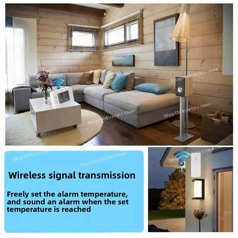 Wireless Digital Refrigerator Thermometer, Freezer Temperature Monitor Recorder -40℃~60℃ with Alarm