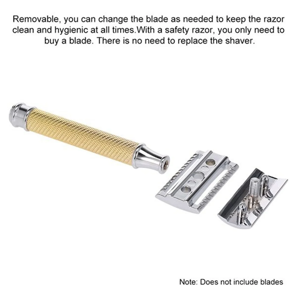 Silver Adjustable Double Edge Classic Safety Razor Man Shaving Razor with Base Cutter Head Cover