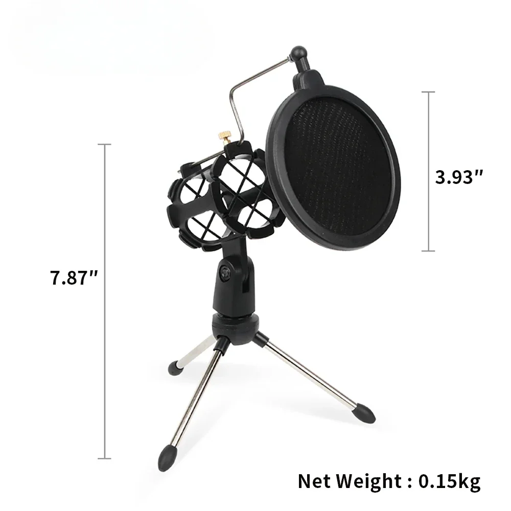 Factory Price Tripod Stand Profesional Microphone Desktop Stand Handheld Tripod Spray Hood Triangle Bracket