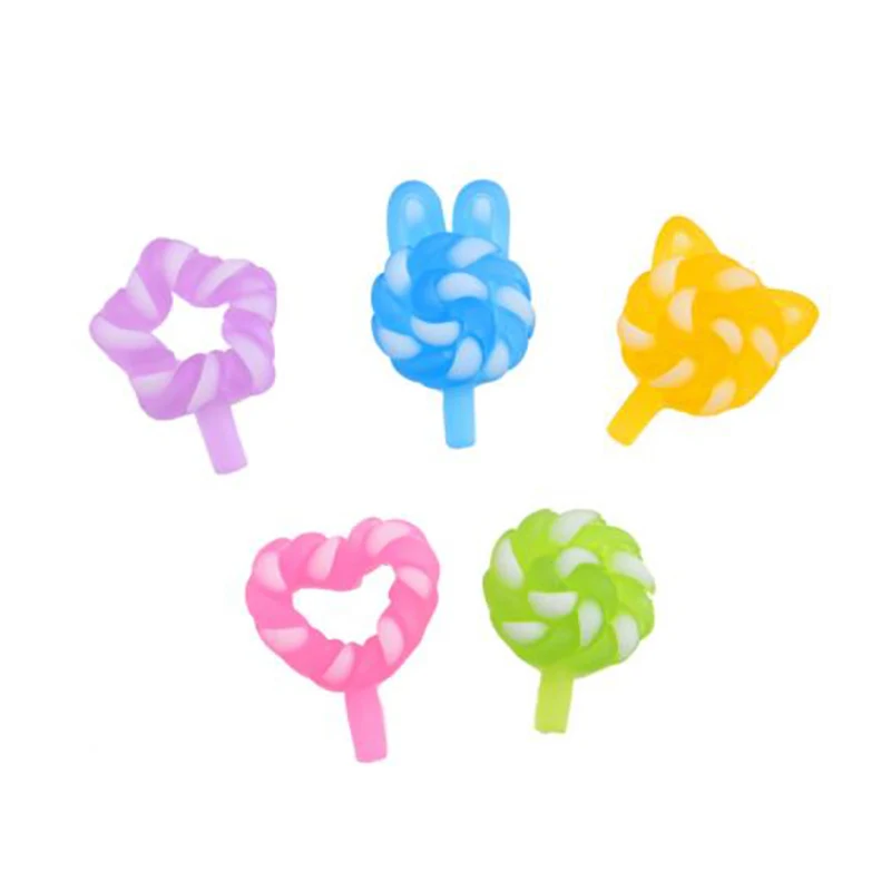 10Pcs Luminous Mini Resin lollipop DIY Charms for Phone Case Refrigerator Random Color