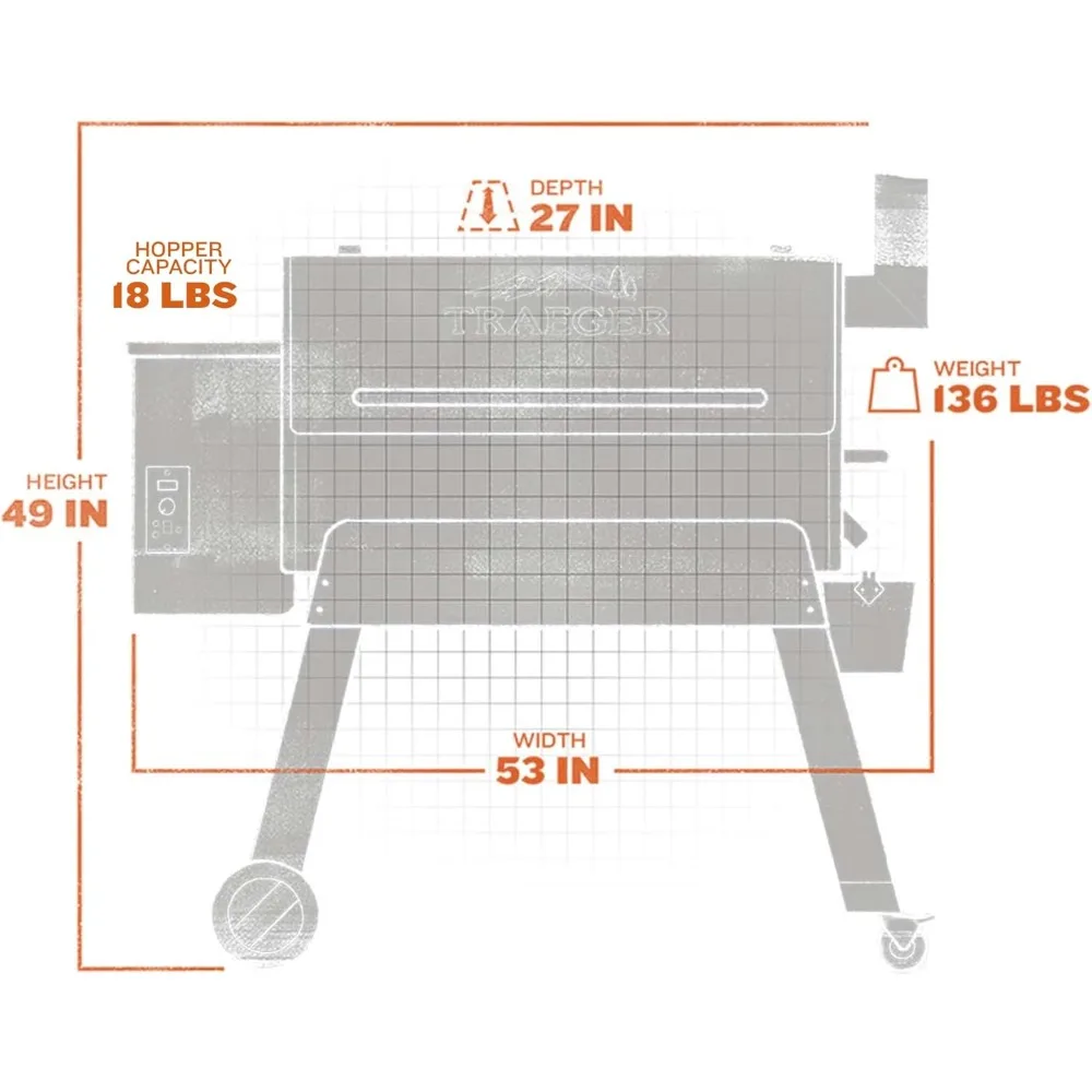 34 Electric Wood Pellet Grill and Smoker, Bronze, 884 Square Inches Cook Area, 450 Degree Max Temperature, 6 in 1 BBQ Grill