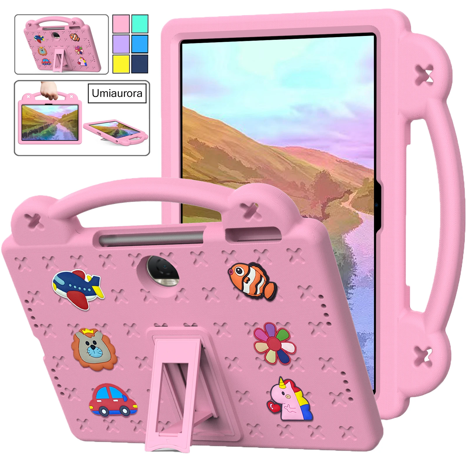 Dla Huawei MatePad SE 11 10.4 T8 T10S Honor Pad 9 12.1 X8 X8a X9 11.5 cala Etui na tablet dla dzieci Wstrząsoodporny uchwyt EVA Pokrowiec na stojak