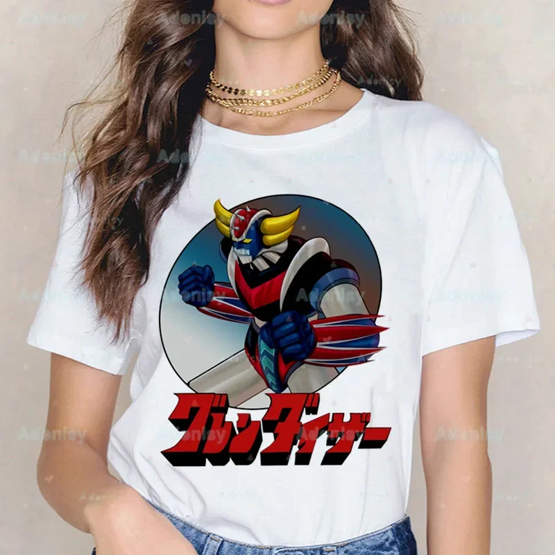 Goldorak UFO Summer Shirt Graphic Grendizer T Shirt Women Tops Base O-neck Space Robot Nostalgia Goldrake Tee Funny Girls Tshirt