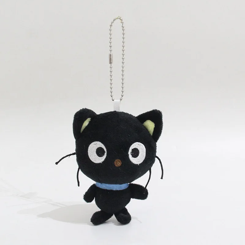 Chococat ตุ๊กตาพวงกุญแจพวงกุญแจอะนิเมะสีดําแมว Kawaii น่ารักกระเป๋าพวงกุญแจ Charms Mascot Key CHAIN ของขวัญขนาดเล็ก