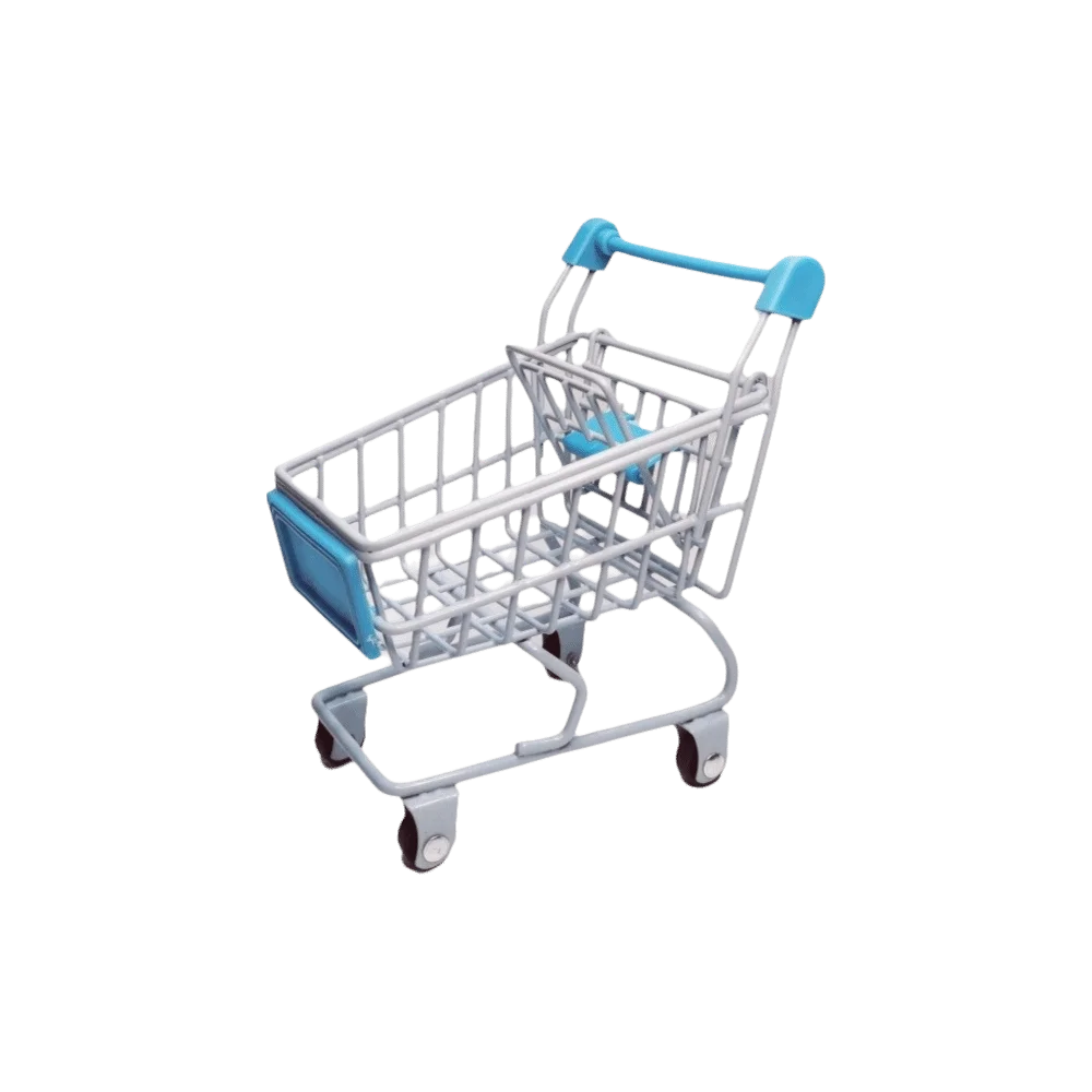 Multi Functional Metal Mini Storage Basket Hollow Model Shopping Cart Storage Organizer Ornaments Toy Trolley Container Girls