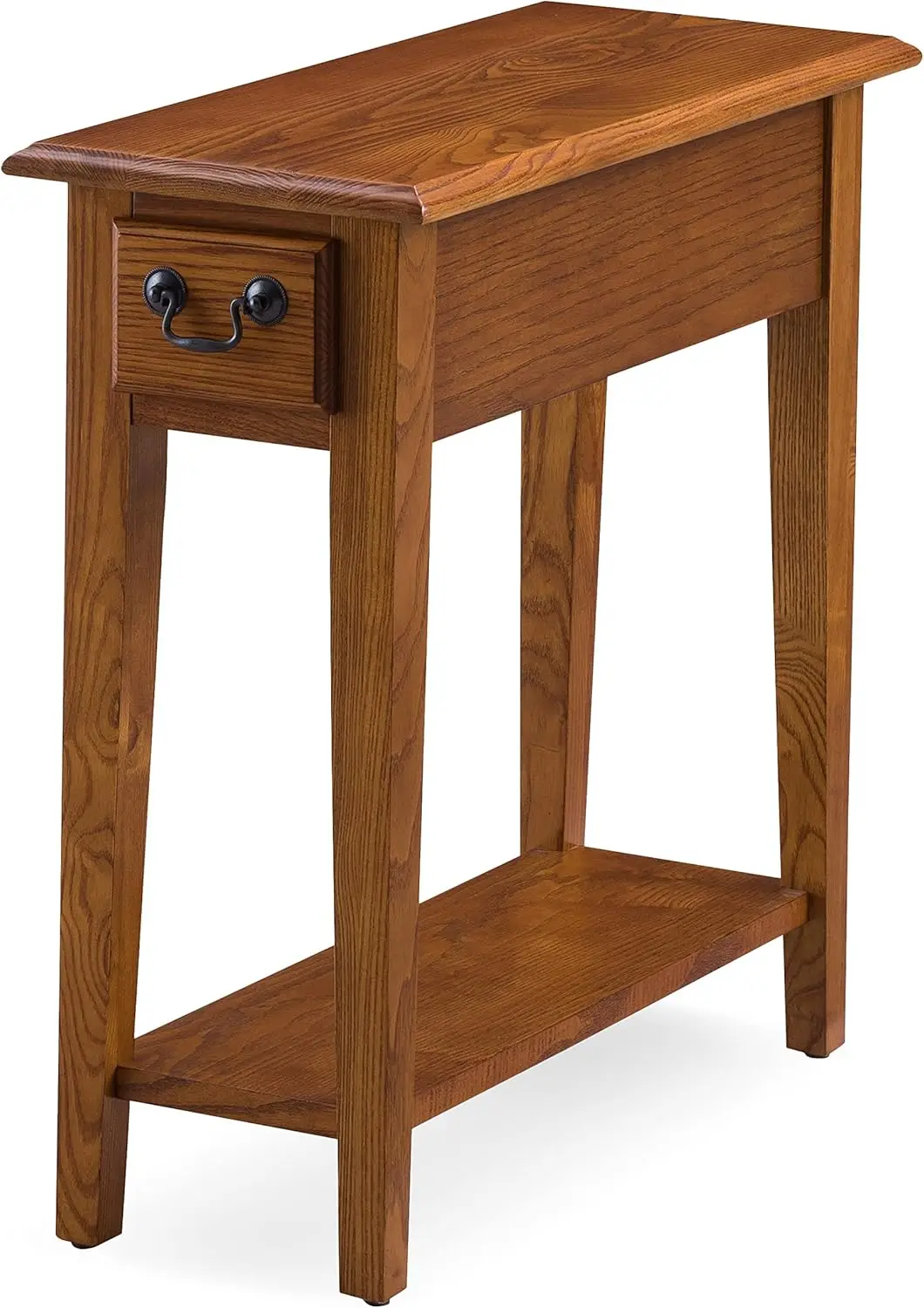 

Haven Ridge End Table, Solid Wood, 1 Storage Drawer, Bottom Display Shelf, Narrow, Easy-Assembly, Medium Oak, 24.0 in. L x 10