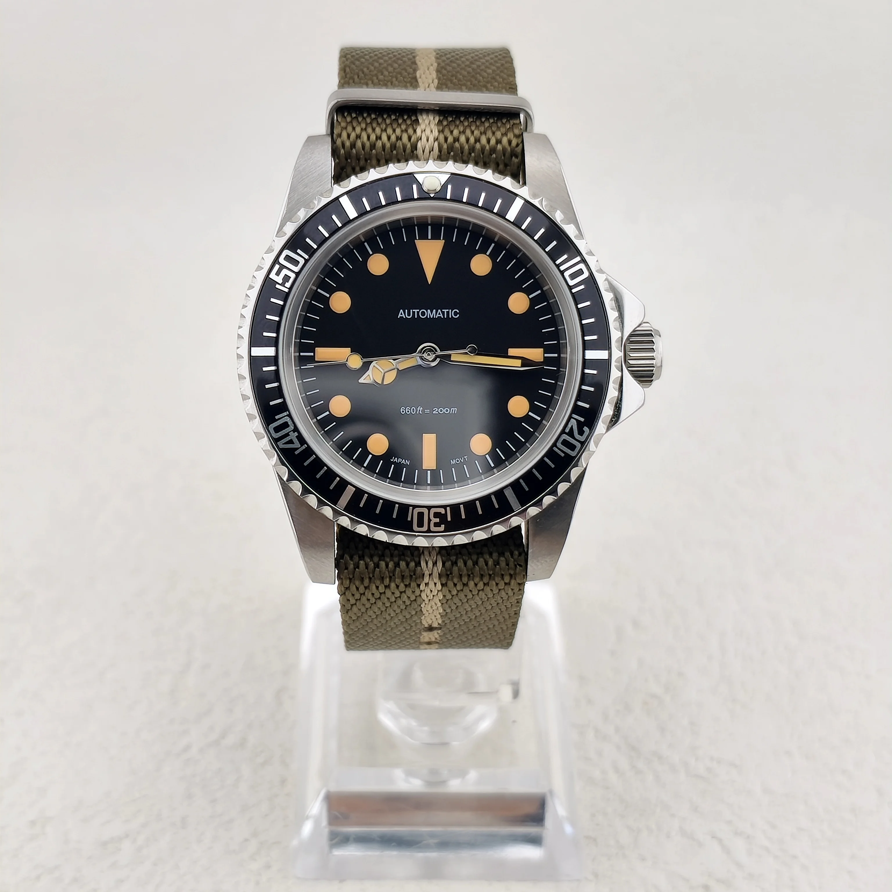 

NH35 watch 39.5mm diving retro watch sapphire glass stainless steel case men's watch
