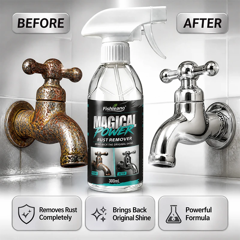 Magical Power Rust Remover Spray 300ml Deep Penetration Rust Dissolver Anti‑Rust Protection Restore Shine For Iron Steel Chrome