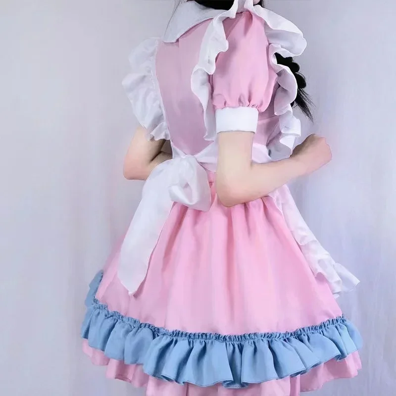 女性のためのロリータアニメコスプレ衣装,メイド服,かわいいステージ,ハロウィーンのカワイイドレス,日本のドレス